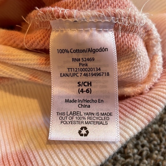 Time and Tru Pink Tie Dye Long Sleeve Crewneck Sweatshirt Small NWOT - Picture 4 of 5